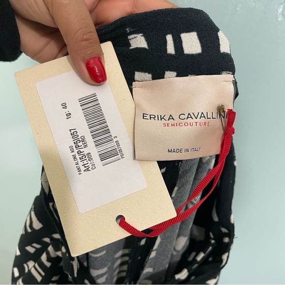 Erika Caballini Semicouture Pantalone Ago Nero Size 40 US 26 - Picture 9 of 10